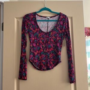 NWT free people intimately long sleeve floral shirt